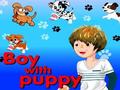 Boy ma 'puppy għall-logħob online